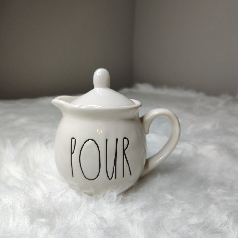 Rae Dunn "POUR" Gravy Or Creamer w/Lid Artisan Collection by‎ Magenta, Farmhouse